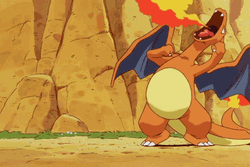 Anime Rage Charizard Flame Thrower GIF