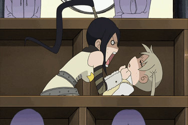 Anime Rage Tsubaki And Maka GIF