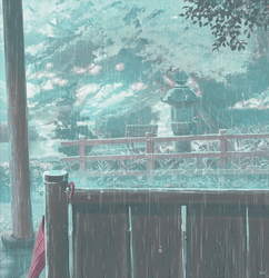 Anime Rain Nature Scenery