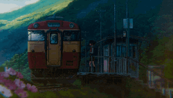 Anime Rain Train GIF 