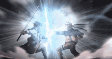 Anime  Rasengan Chidori Clash GIF