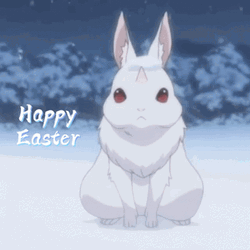 Anime Re Zero Bunny In Snow Happy Easter GIF