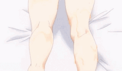 Anime Red Nails Doing Foot Massage GIF