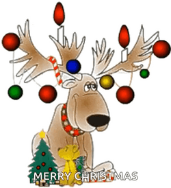 Anime Reindeer Merry Christmas Tree GIF