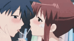 Anime Riko And Keita Kissing GIF