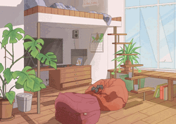Anime Room Background. GIF 