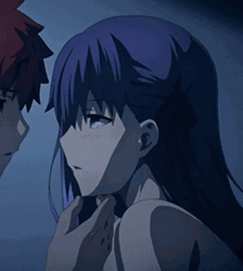 Anime Sakura Matou Kissing Fate Series GIF