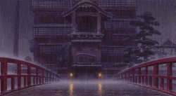 Anime Scenery Raining Temple GIF