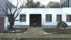 Anime School Cold Winter Snow Fall  GIF