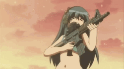 Anime Shimoneta Spraying Gun GIF