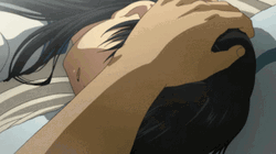 Anime Sleeping With Someone Touching Her Hair GIF 