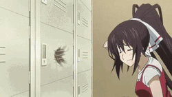 Anime Smiling Passive Aggressive Punch GIF