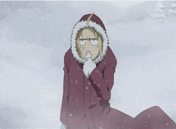 Anime Snow Cold Freezing Edward Elric GIF