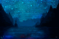 Anime Sparkling Starry Night Sky