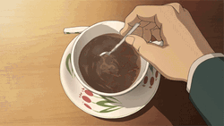 Anime Stirring Coffee