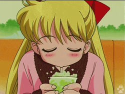 Anime Straw Bubbles GIF