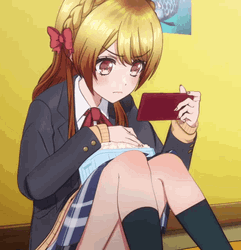 Anime Student Eating Popcorn