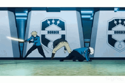 Anime Tamakoma Battling Kageura At Border GIF