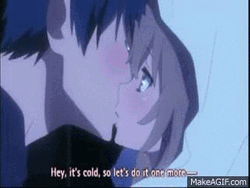 Anime Toradora Couple Intimate Kiss