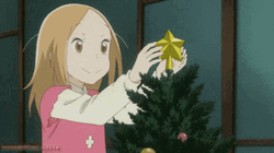 Anime Usagi Drop Rin Kaga Merry Christmas GIF