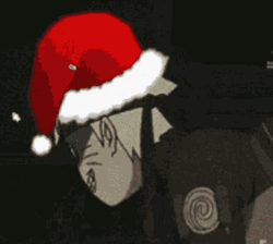 Anime Uzumaki Naruto Evil Laugh Christmas Hat  GIF