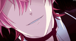 Anime Vampire Ayato Sakamaki Smirks Showing Fangs GIF