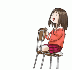Anime Walking Chair Ayumu Kasuga Azumanga Daioh GIF