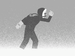 Anime Walking Harsh Blizzard GIF