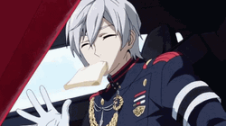 Anime Wave Shinya Hiragi While Eating Bread GIF