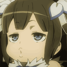 Anime Whistle Hestia DanMachi Cute Pout GIF