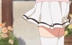 Anime White Skirt GIF