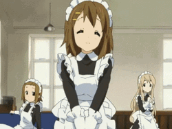 Anime Yui Hirasawa Demure Smile GIF