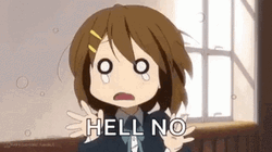 Anime Yui Hirasawa Hell No GIF