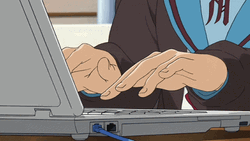 Anime Yuki Nagato Aesthetic Typing Fast GIF