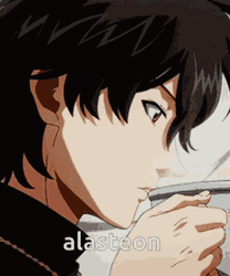 Anime Yuno Grinberryall Black Clover Drinking Tea GIF
