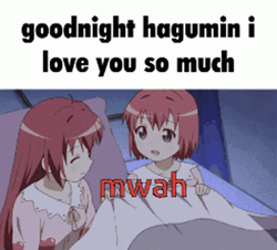 Anime YuriYuri Akari Akaza Good Night Love You GIF