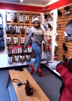 Ankle Breakers Lady In Red High Heels GIF