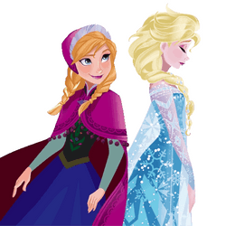 Anna And Elsa Back To Back GIF