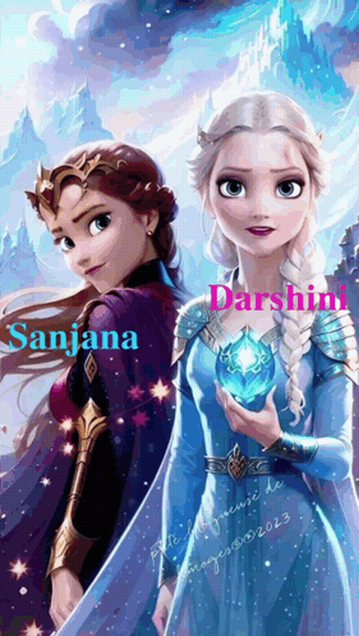 Anna And Elsa From Frozen With Sanjana GIF