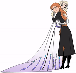 Anna And Elsa Hug GIF
