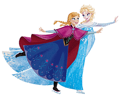 Anna And Elsa Skate Figure GIF