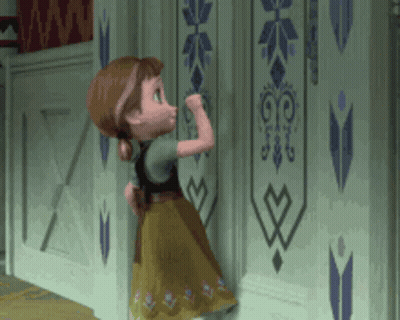 Anna From Frozen By Wall With Heart GIF
