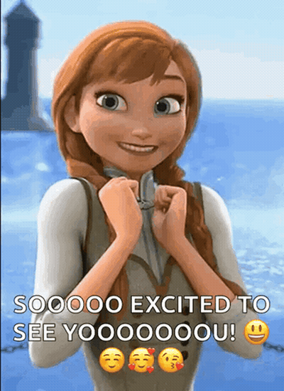 Anna From Frozen Excited To See Yooooooou GIF