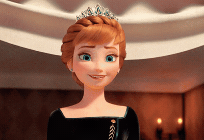Anna From Frozen In Black Dress And Tiara GIF