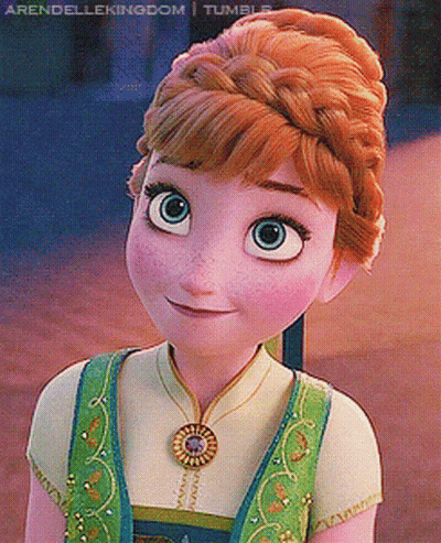 Anna From Frozen In Green Vest And Necklace GIF