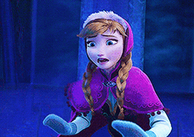 Anna From Frozen In Purple Cape And White Gloves GIF