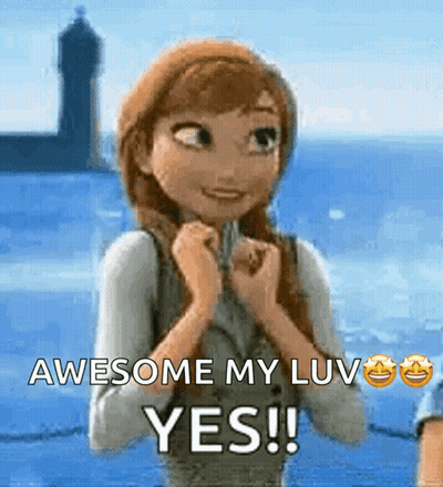 Anna From Frozen Saying Awesome My Luv Yes GIF