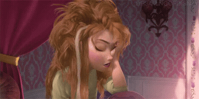 Anna From Frozen Sleeping With Messy Bun GIF