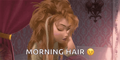 Anna From Frozen Smiley Face Morning Hair GIF