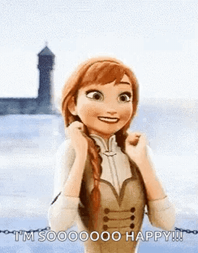 Anna From Frozen Smiling Holding Hair GIF
